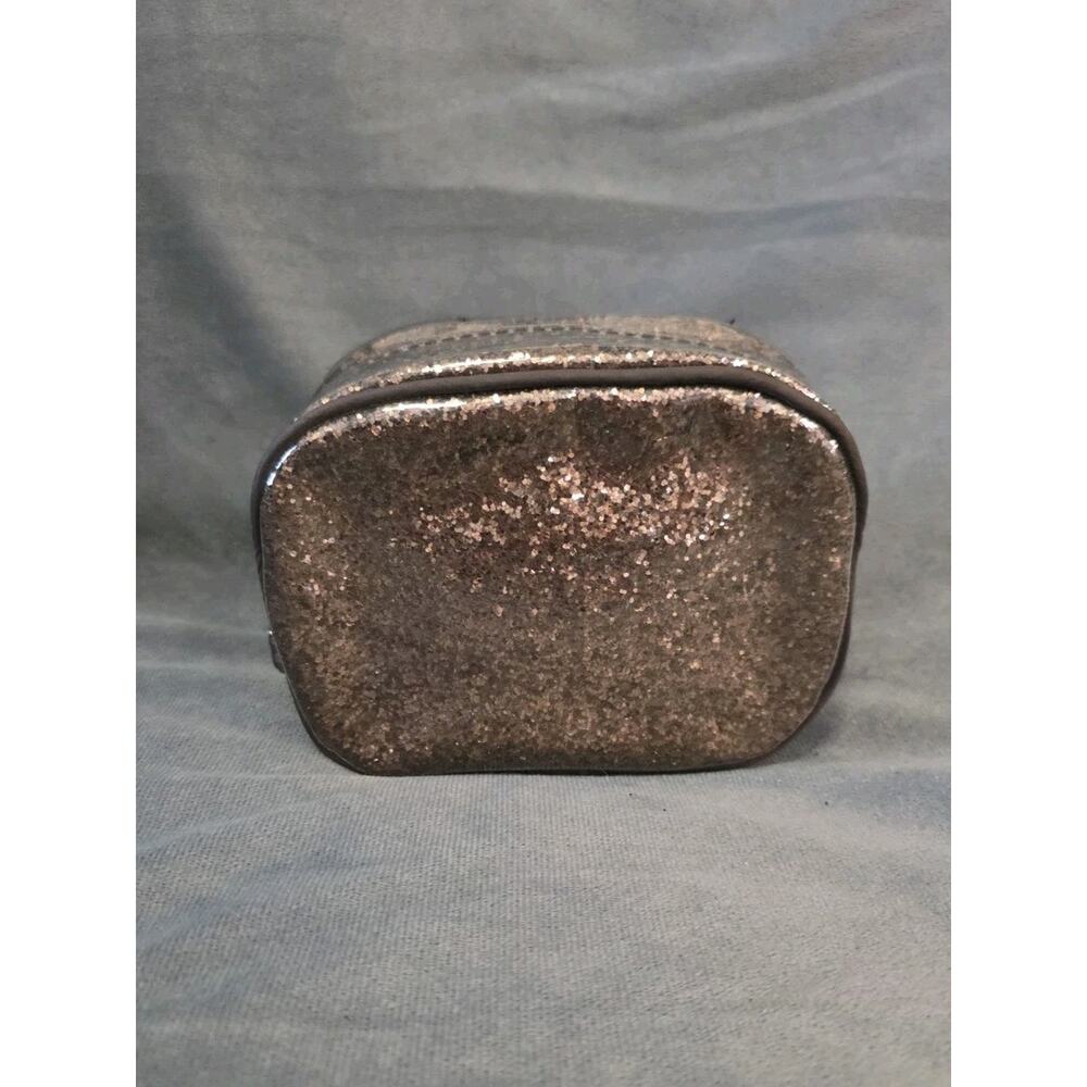 HENRI BENDEL Signed Metallic Glitter Goddess Small Cosmetic Makeup Bag Clutch